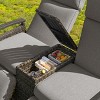 Patio Recliner Chair,Adjustable Backrest Patio Reclining Lounge Chairs With Built-In Storage Table,Recliner Chair Patio Furniture-Cuddlewood - 3 of 4