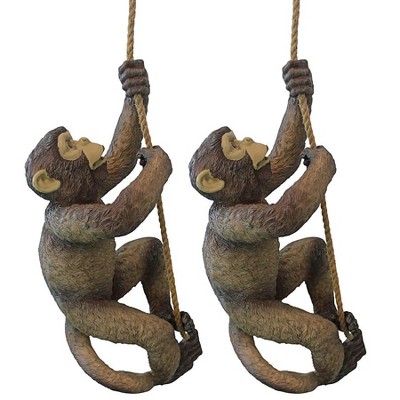 Design Toscano Makokou the Climbing Monkey Statue: Set of 2