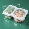 Acekool 2-Compartment Snack and Dip Containers, 10 Pack, Double Condiment Cups with Lids for Sauces, Snacks, Travel, Lunch - 4 of 4