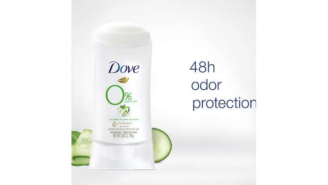 Dove Beauty 0% Aluminum Cucumber &#38; Green Tea Deodorant Stick Twin Pack - 2.6oz/2ct, 2 of 5, play video