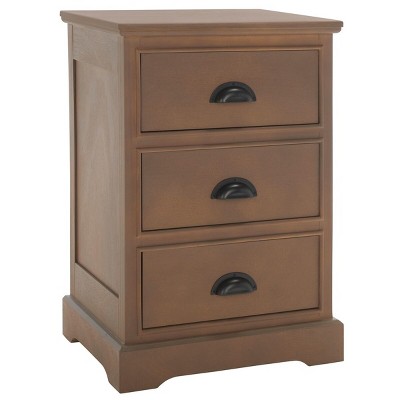 Transitional Beige Pine 3-Drawer Rectangular Side Table