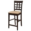 Brown and Cappuccino Upholstered Bar Stool Set of 2 - 4 of 4