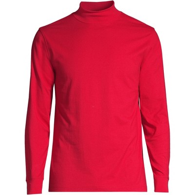 Lands' End Men's Super-T Mock Turtleneck - Large - Rich Red