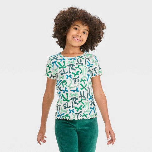 Sleeve Girls\' - T-shirt Ribbed Jack™ Green & Cat Target : Short Xxl