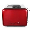 MegaChef 4 Slice Stainless Steel Toaster - Red: 1800W, Automatic Shut-Off, Reheat & Defrost Functions - image 3 of 4