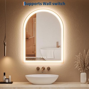 Arched LED Bathroom Mirror, Gold Bathroom Mirrors with Anti-Fog, with Frontlit and Backlit Dimmable LED Mirror£¬3 Color Temperature - 1 of 4