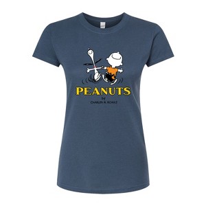 Women's - Peanuts - Charlie Snoopy Dancing Fitted Graphic T-Shirt - 1 of 3