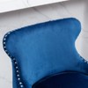 TIRAMISUBEST 2-Pcs Velvet Upholstered Wing-Back Bar Stools with Button Tufted, Modern Bar Chairs with Nailhead Trim - 4 of 4