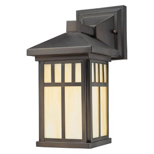 Westinghouse Burnham Single Light Exterior Wall Mount Lantern with Honey Art Glass and ‎Corded Electric Power Source for Outdoor Use - 1 of 4