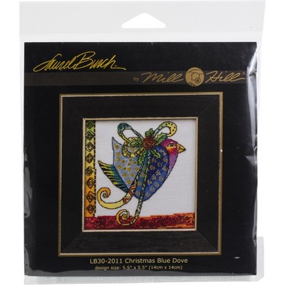 Mill Hill/Laurel Burch Counted Cross Stitch Kit 5.5"X5.5"-Christmas Blue Dove (28 Count)