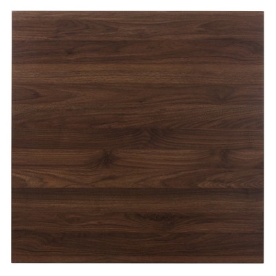 5-Piece Dark Brown Rubberwood Dining Set with Square Table