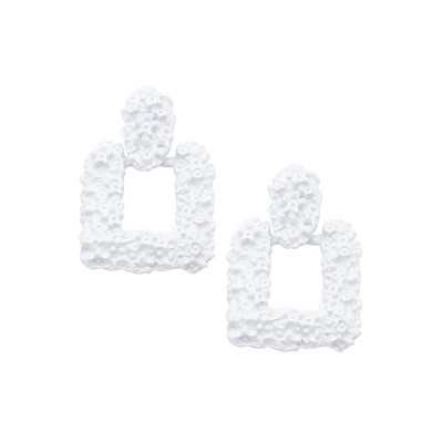 SOHI Women's Purple Corroded Drop Earrings
