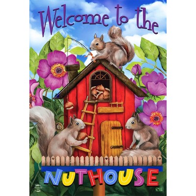 Spring Nuthouse House Flag Squirrels Humor 28" x 40" Briarwood Lane
