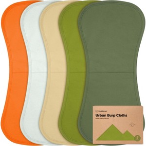KeaBabies 5pk Urban Baby Burp Cloths, Organic Burping Cloth for Babies, Burp Rags for Baby Girls, Boys - 1 of 4