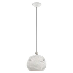 Livex Lighting Dublin 1 - Light Pendant in  White/Brushed Nickel - 1 of 4
