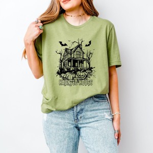 Simply Sage Market Haunted House Pumpkins And Bats Short Sleeve Tee - 1 of 4