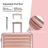 3 Pieces Luggage Set PC+ABS Hardside Expandable Travel Lightweight Luggage Set Double Spinner Wheel Suitcase Set TSA Lock  Expandable-Rose Gold - 2 of 4