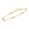 Ross-Simons 18kt Gold Over Sterling Bead Station Anklet Size 9 - 3 of 4