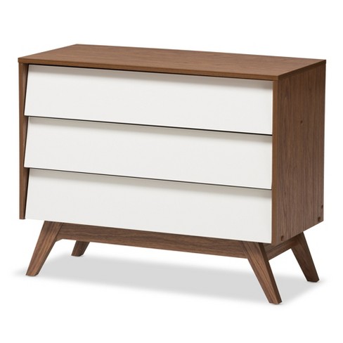 MUSEHOMEINC Solid Wood Dresser / Night Stand with 3-Drawer Storage