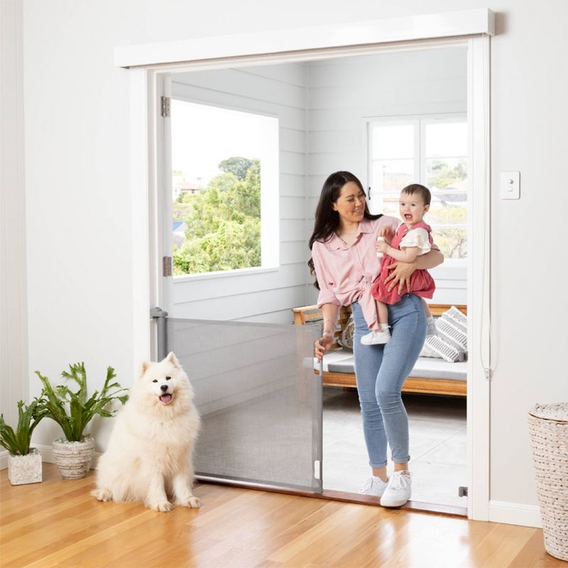 Perma Child Safety 71&#34; Wide x 33&#34; Tall Retractable Baby Gate - 3119 - Gray, 2 of 9