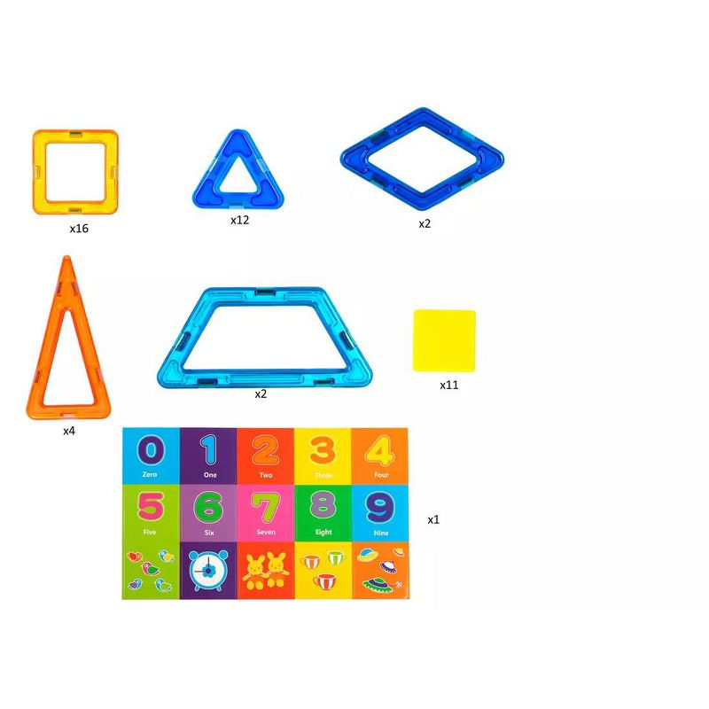 Link Kids Magnetic Building Blocks Tile Set with Storage Case 48 Piece Set STEM Great Educational Toy, 2 of 6