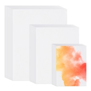Unique Bargains Pure Cotton 140lb/300 GSM Watercolor Paint Paper for Art Painting 100 Pcs - 1 of 4
