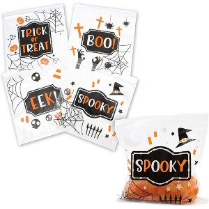 Spooky Central 120-Pack Halloween Treat Favor Bags, Resealable Candy Bag Small Gift Bags (6.5 x 7 in) - 1 of 4