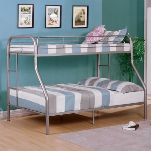 Twin Over Full Metal Bunk Bed with Ladder for Bedroom - 1 of 4