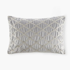 Gracie Mills Brad Foxtail Stitched Velvet Oblong Decor Pillow - 1 of 4