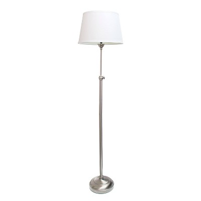 Brushed Nickel Elegance 3-Piece Adjustable Lamp Set with White Shades