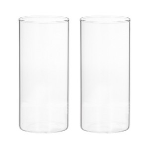 Unique Bargains Flower Candle Holder Glass Cylinder Vase 2 Pcs - 1 of 4