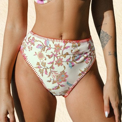 Women's Vintage Floral Print Underwire Bikini Bottoms - Cupshe