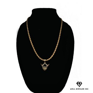 Aria Jeweler Gold Necklace with Heart Wings Pendant - 1 of 2