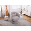 Akoasm Modern Upholstered Fabric Round Swivel Accent Sofa Armchair For Living Room & Bedroom-Grey - 4 of 4