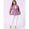 Agnes Orinda Women's Plus Size High-Low Peplum Button Work Elegant Blazers - 3 of 4