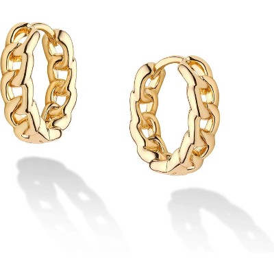 Cubic Zirconia Huggie Earrings 14k Gold Plated Tiny Earrings Small Huggie Hoop Earrings Simple Lightweight Hoops Gift for Women