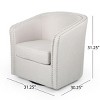 Swivel Barrel Accent Chair,31.25" Linen Upholstered Club Chair with Nailhead Trim for Living Room,Bedroom,Office-Baofuwish - 4 of 4