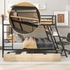 Full Size Metal Bunk Bed with Built-in Desk, Storage Drawers, Guard Rails, and MDF Shelves - 4 of 4