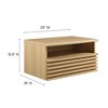Modway Render Wall-Mount Nightstand – Floating Bedside Table with Open Shelf and Slatted Detail, Mid-Century Storage Accent - 2 of 4