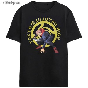 Jujutsu Kaisen Tokyo Jujutsu High Yuji Character Adult Black Short Sleeve Tee - 1 of 4