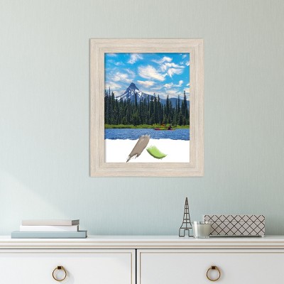 Hardwood Whitewash Narrow Wood Picture Frame 11x14 Inches