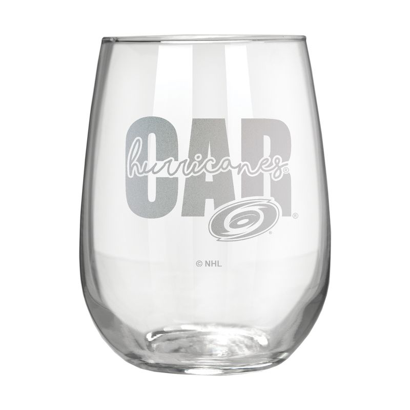 NHL Carolina Hurricanes The Vino Stemless 17oz Wine Glass - Clear, 1 of 2