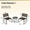 LOVMOR 3-Piece Patio Furniture Set, Mixture Pattern PE Rattan Steel Frame And Modern Round Table, Brown and Black - 2 of 4