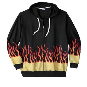 KingSize Men's Big & Tall French Terry Snow Lodge Hoodie - 1 of 4