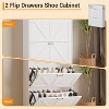 Entryway Shoe Cabinet with Flip-Up Doors, with 2 Flip-Up Drawers & Large Open Storage, Modern Storage Cabinet for Closet, 16-20 Pair Capacity - 3 of 4