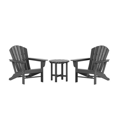 WestinTrends Dylan HDPE Outdoor Patio Adirondack Conversation Set (3-Piece)