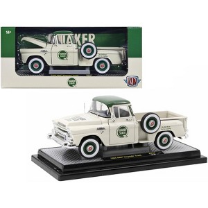 1958 GMC Stepside Truck Light Beige with Green Top "Quaker State" Ltd Ed to 6650 pieces 1/24 Diecast Model Car by M2 Machines - 1 of 3