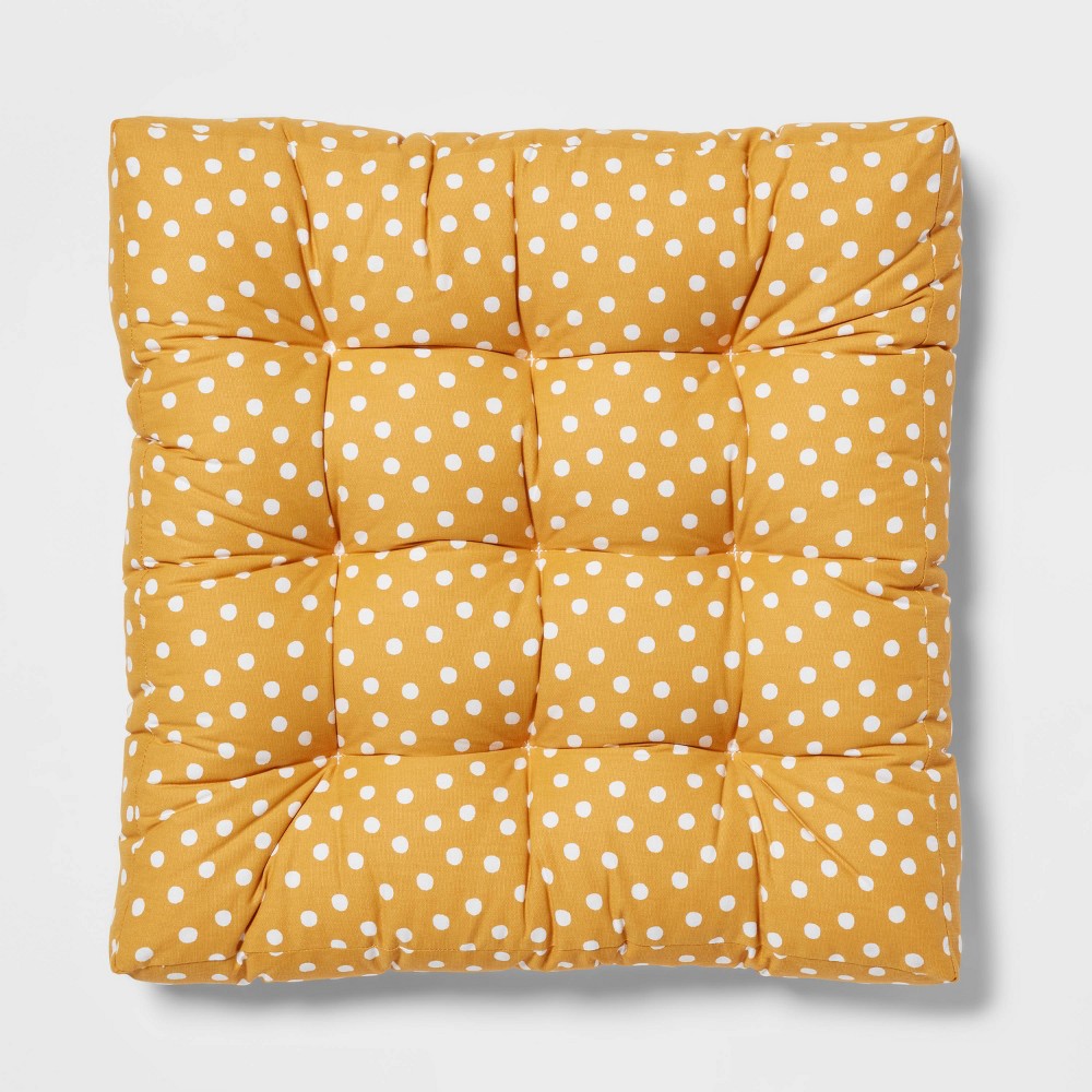 Square Floor Pillow Yellow Dot - Pillowfort