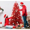 FONTOI 5ft Artificial Christmas Tree Decorative Holiday Pine Tree with Stable Metal Stand for Living Room Office Party Celebration, Red, 24"*10"*15" - 3 of 4