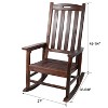 Lyngins Outdoor Nursery Rocking Chair with High Backrest,Glider Rocking Chair,Wood Accent Chair for Bedroom,Living Room,Garden - 3 of 4
